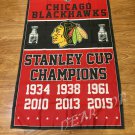 3X5FT Chicago Blackhawks flag NHL StanleyCup Champions Banner Digital Printing