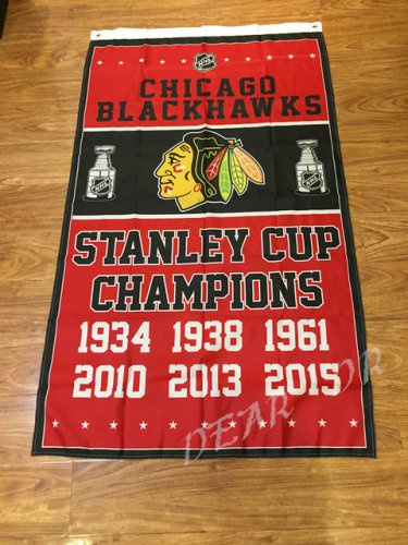 3X5FT Chicago Blackhawks flag NHL StanleyCup Champions Banner Digital Printing