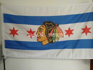Chicago Blackhawks USA Team Logo NHL Premium Team Hockey Flag 3X5FT