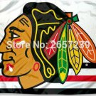 Chicago Blackhawks WHITE Flag 3x5FT Team banner150X90CM