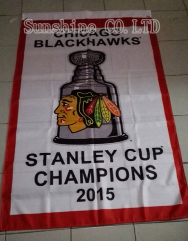 Chicago Blackhawks 2015 Stanley Cup Champions Flag hot sell goods 3X5FT