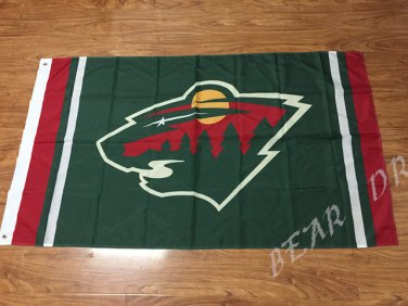 Minnesota Wild flag 3ftx5ft Banner 100D Polyester Flag metal Grommets