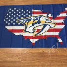 Nashville Predators  Hockey League flag US flag flying 3x5ft