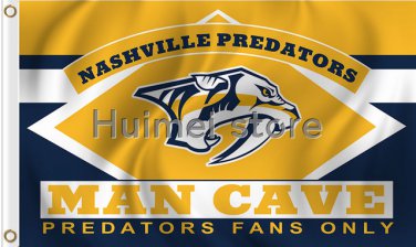 Nashville Predators Flag 3ft x 5ft MAN CAVE Style Banner