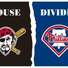 Pirates Phillies house divided flag 3' x 5' Banner metal holes