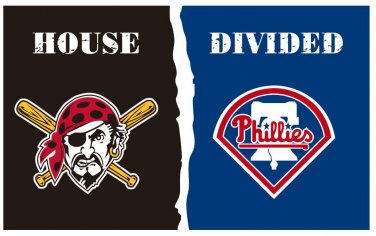Pirates Phillies house divided flag 3' x 5' Banner metal holes