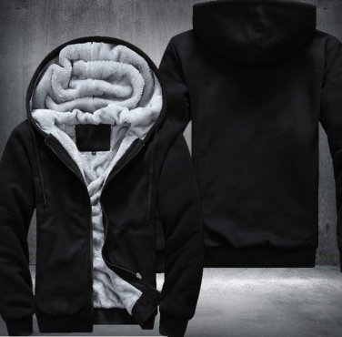 Fashion Print Hoodies Men Thicken Fleece Sweatshirts Long Sleeve Jacket  Style 1