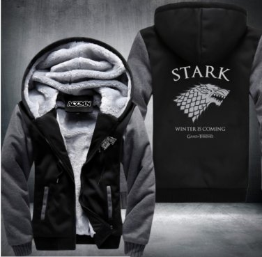 Game of Thrones Winter is Coming Stark Sweatshirts Hoodies Velvet Coat Style 3
