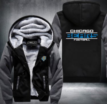 Chicago Bears Jacket Super Warm Thicken Fleece Zip Up Hoodie Men's Coat