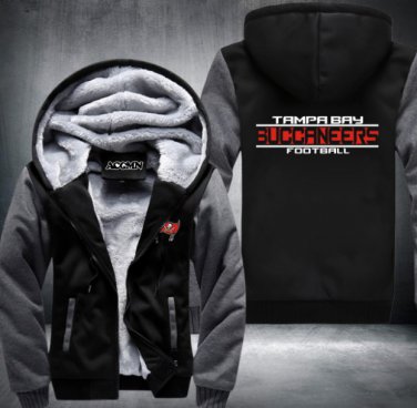 Tampa Bay Buccaneers Jacket Super Warm Thicken Fleece Zip Up Hoodie Men's Coat