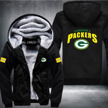 Football Green Bay Zipper Jacket Thicken Hoodie Coat Clothing Casual Style 1