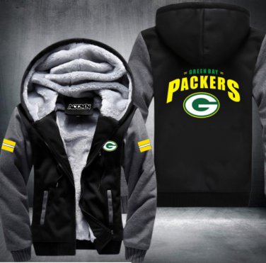 Football Green Bay Zipper Jacket Thicken Hoodie Coat Clothing Casual Style 2