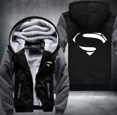 Superman Hoodies Warm Liner The Flash Man Coat Jacket Batman Hoodies Winter Men Thick Style 1
