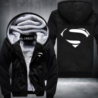 Superman Hoodies Warm Liner The Flash Man Coat Jacket Batman Hoodies Winter Men Thick Style 2