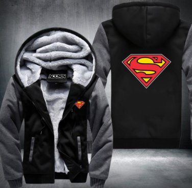 Superman Hoodies Warm Liner The Flash Man Coat Jacket Batman Hoodies Winter Men Thick Style 4