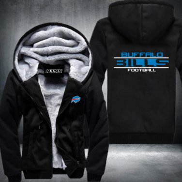 Buffalo Bills Jacket Super Warm Thicken Fleece Zip Up Hoodie Men's Coat Style 1