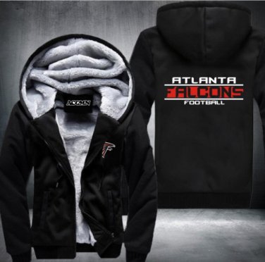 Atlanta Falcons Jacket Super Warm Thicken Fleece Zip Up Hoodie Men's Coat Style 1