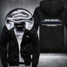 Sandiego Chargers Jacket Super Warm Thicken Fleece Zip Up Hoodie Men's Coat Style 1