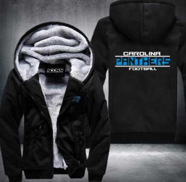 Carolina Panthers Jacket Super Warm Thicken Fleece Zip Up Hoodie Men's Coat Style 1