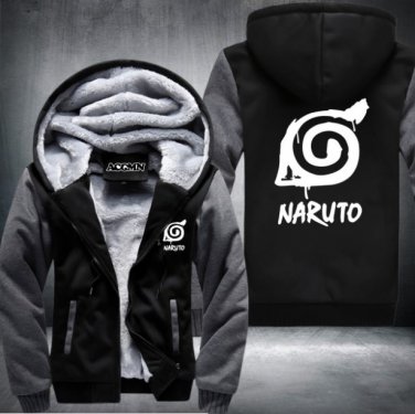 Naruto Hoodie Anime Uchiha Sasuke Cosplay Coat Uzumaki Naruto Jacket Winter Men Thick Zipper Style 1
