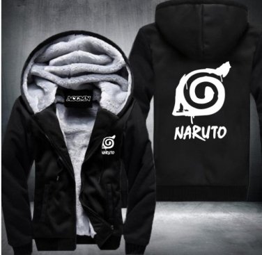 Naruto Hoodie Anime Uchiha Sasuke Cosplay Coat Uzumaki Naruto Jacket Winter Men Thick Zipper Style 2