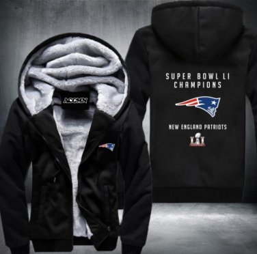 New England Patriots Team Men Women Thicken Fleece Zipper Hoodie Jacket Clothing Casual Coat