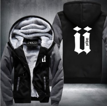 Unkut Hoodies Men Hip Hop Mens Ringer Thicken Fleece Long Sleeve Jacket Style 1