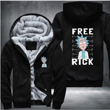 Rick and Morty Hoodie Logo Winter JiaRong Fleece Mens Sweatshirts Style 1