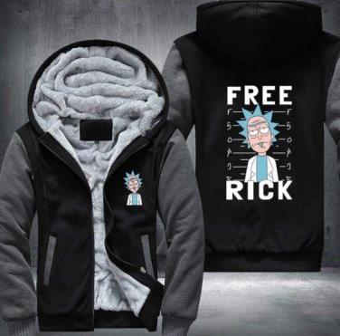 Rick and Morty Hoodie Logo Winter JiaRong Fleece Mens Sweatshirts Style 2