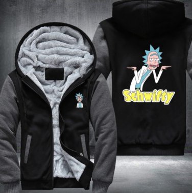 Rick and Morty Hoodie Logo Winter JiaRong Fleece Mens Sweatshirts Style 4