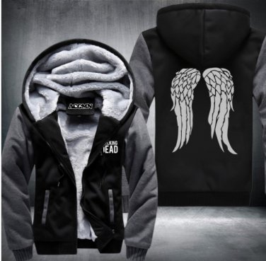 The Walking Dead Hoodie Zombie Daryl Dixon Wings Winter Fleece Mens Sweatshirts Style 1