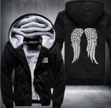 The Walking Dead Hoodie Zombie Daryl Dixon Wings Winter Fleece Mens Sweatshirts Style 2