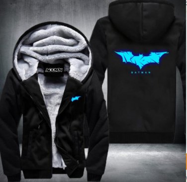 Winter Jackets and Coats BATMAN Anime Luminous Hooded Thick Zipper Men cardigan Sweatshirts Style 3