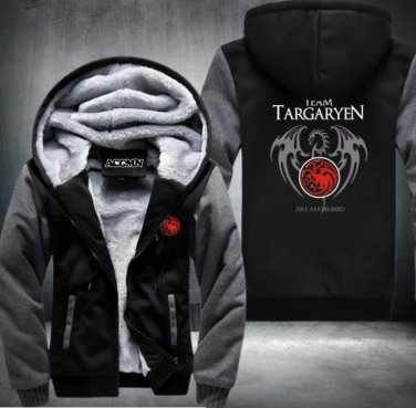 Differ Game Of Thrones House Of Targaryen Graphic Super Warm Thicken Fleece Hoodie Coat Style 2