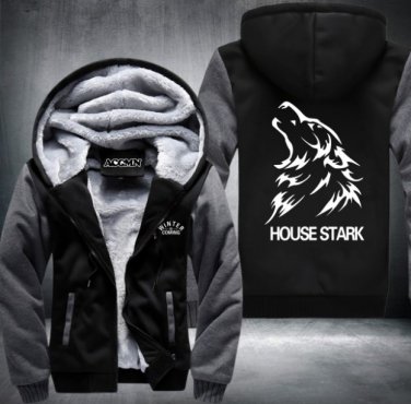 American Game of Thrones House Stark Hoodie Logo Winter JiaRong Fleece Mens Sweatshirts Style 1
