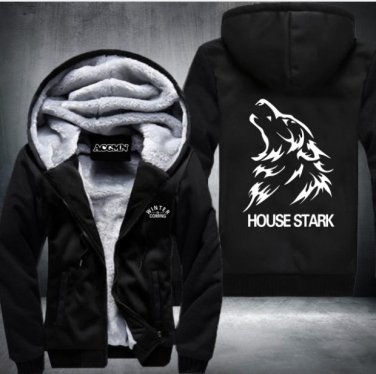 American Game of Thrones House Stark Hoodie Logo Winter JiaRong Fleece Mens Sweatshirts Style 2