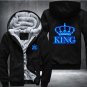 The QUEEN The KING Luminous Glowing Print Winter Fleece Thicken Hoodie Jacket Coat Style 1