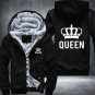 The QUEEN The KING Luminous Glowing Print Winter Fleece Thicken Hoodie Jacket Coat Style 5