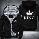 The QUEEN The KING Luminous Glowing Print Winter Fleece Thicken Hoodie Jacket Coat Style 7