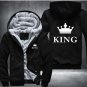 The QUEEN The KING Luminous Glowing Print Winter Fleece Thicken Hoodie Jacket Coat Style 7