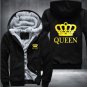 The QUEEN The KING Luminous Glowing Print Winter Fleece Thicken Hoodie Jacket Coat Style 9