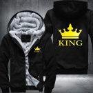 The QUEEN The KING Luminous Glowing Print Winter Fleece Thicken Hoodie Jacket Coat Style 11