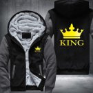 The QUEEN The KING Luminous Glowing Print Winter Fleece Thicken Hoodie Jacket Coat Style 12