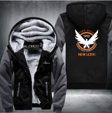 Tom Clancy's The Division Hoodie Logo Winter JiaRong Fleece Mens Sweatshirts Style 1