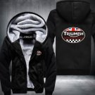 GREAT BRITAIN TRIUMPH MOTORCYCLE Thicken Fleece Zip up Hoodies men Casual Style 1