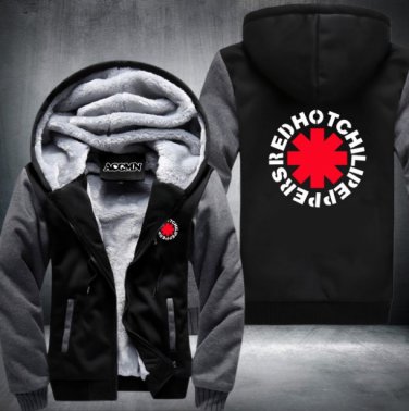 Red Hot Chili Peppers Men Hoodies Coats Rock and Roll Thicken Fleece Zip up Mens Jacket  Style 2