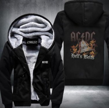 AC DC Bell Skull Mens Hoodies I Got My Bell Gonna Take Ya To Hell Thicken  Style 1