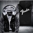Winter Guitar brand Fender printing logo Jacket Thicken Fleece Hoody Swearshirt Style 1