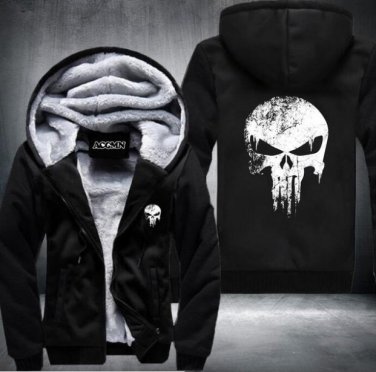 Hoodies winter thicken fleece punisher superhero Novelty hoodies thicken Style 1