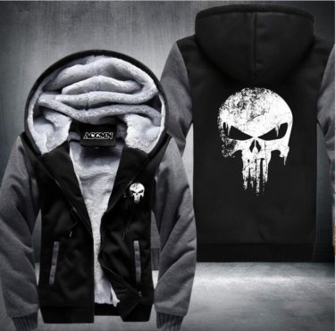 Hoodies winter thicken fleece punisher superhero Novelty hoodies thicken  Style 2